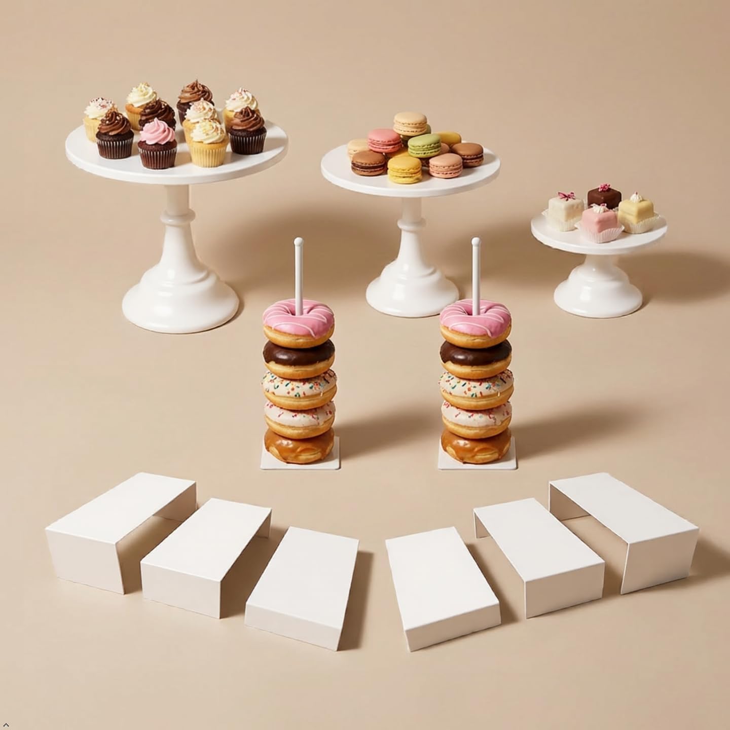11-Piece Round White Metal Cak - огляд і ціна Display Risers Set